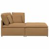vidaXL Modulares Sofa mit Hocker Kissen Stoff in Lammwolloptik Beige