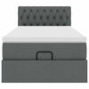 vidaXL Ottoman-Bett mit Matratze & LEDs Dunkelgrau 100x200 cm Stoff