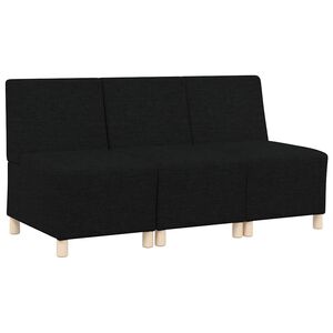 vidaXL Modulares Armfreies Sofa 3 stk. Schwarz Stoff