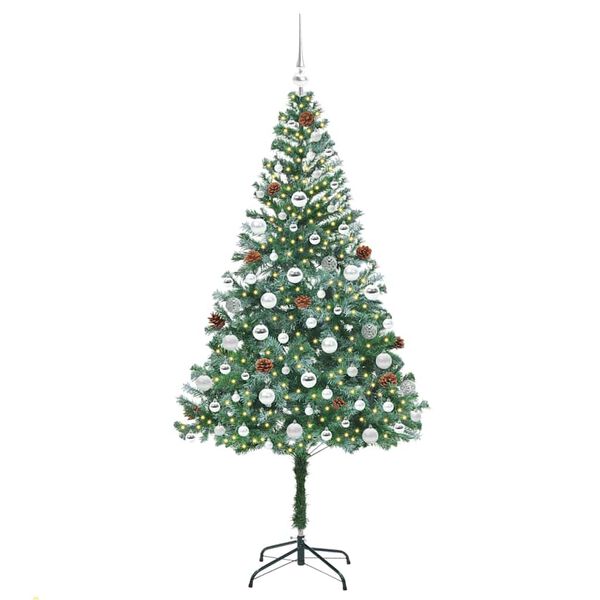 vidaXL K&uuml;nstlicher Weihnachtsbaum Gr&uuml;n 180 cm PVC und Stahl