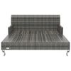 vidaXL 2-Personen-Sonnenliege mit Auflagen Poly Rattan Grau
