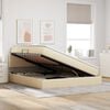 vidaXL Bett mit Stauraum und LED mit Matratze Creme 180 x 200 cm Stoff