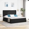 vidaXL Bett mit LED-Lichtleisten Schwarz 180 x 200 cm Samt