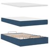 vidaXL Ottoman-Bett mit Matratze & LEDs Blau 120x190 cm Stoff