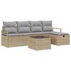 vidaXL Sofa Set mit Kissen mit Speicher Beige und Hellgrau Poly-Rattan
