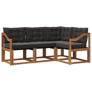 vidaXL Outdoor-Sofagarnitur 4 stk. Nat&uuml;rlich und Schwarz