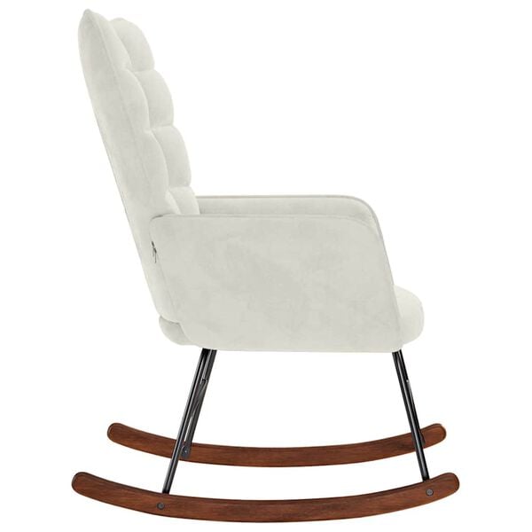 vidaXL Schaukelstuhl Creme Samt