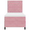 vidaXL LED Boxspringbett mit Matratze Rosa 90 x 200 cm Stoff