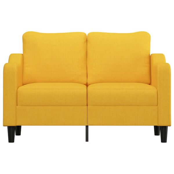 vidaXL 2-Sitzer-Sofa Hellgelb 120 cm Stoff