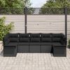 vidaXL Gartensofa-set mit Kissen 7 pcs Schwarz Poly-Rattan