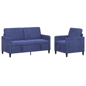 vidaXL Sofa Set mit Stauraum 2 stk. Polizeiblau Polyester