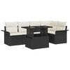 vidaXL Gartensofa-set mit Kissen 6 pcs Schwarz Poly-Rattan