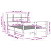 vidaXL Massivholzbett mit Regal ohne Matratze Wachsbraun 140x200 cm