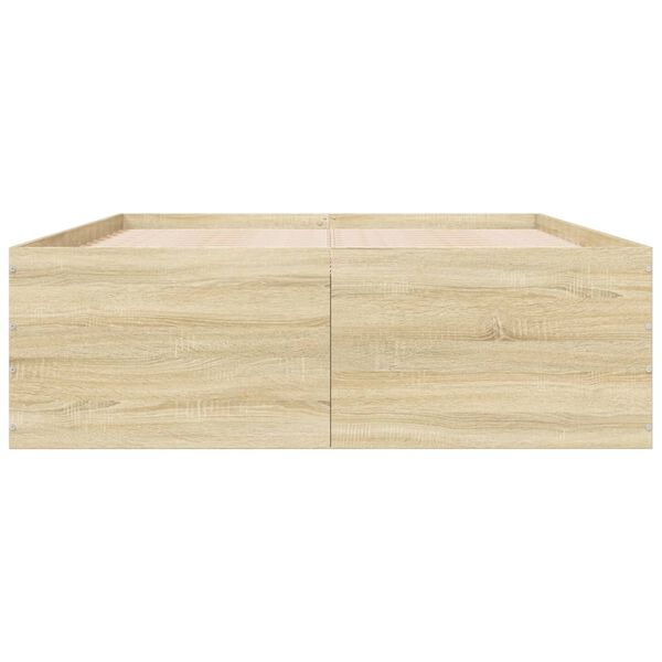 vidaXL Bettgestell Sonoma-Eiche 120x200 cm Holzwerkstoff