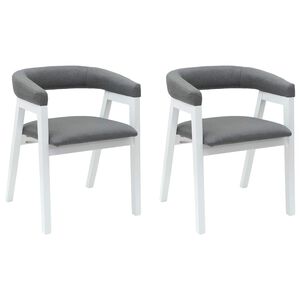vidaXL Esszimmerst&uuml;hle 2 stk. Massives Gummiholz Wei&szlig; 54 x 57 x 73 cm