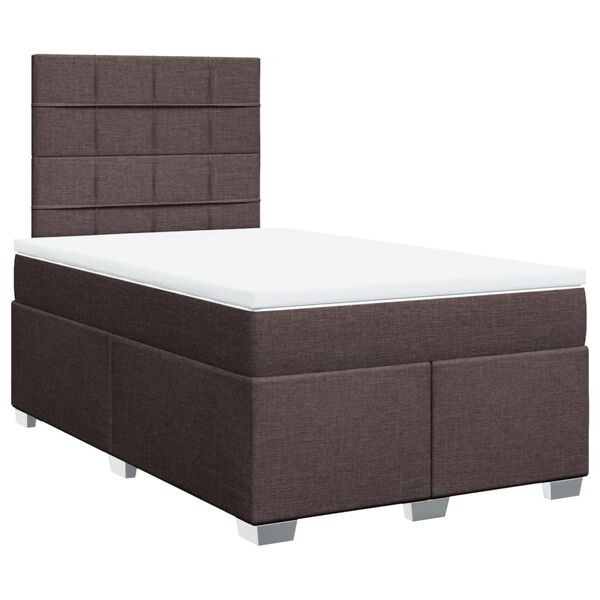 vidaXL Boxspringbett mit Matratze Dunkelbraun 120x190 cm Stoff