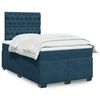 vidaXL Boxspringbett mit Matratze Blau 120x200 cm Samt