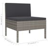 vidaXL 10-tlg. Garten-Lounge-Set mit Auflagen Poly Rattan Grau