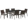 vidaXL Garten Essgruppe 7 pcs Braun und Schwarz PE-Rattan