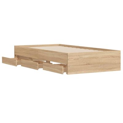 vidaXL Bettgestell mit Schubladen Sonoma-Eiche 90x190 cm Holzwerkstoff