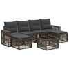 vidaXL Gartensofa-set 7 stk. Grau und Dunkelgrau Poly-Rattan