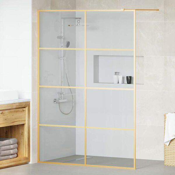 vidaXL Walk-in Duschwand Gold 140 x 195 cm Gehärtetes Glas