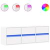 vidaXL TV-Wandschrank mit LED-Beleuchtung Wei&szlig; 130x31x45 cm