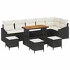 vidaXL Gartensofa-set 10 stk. 8-Sitzanzahl Schwarz Poly Rattan