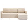 vidaXL Modulares 3-Sitzer-Schlafsofa Creme Stoff