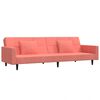 vidaXL Schlafsofa 2-Sitzer mit 2 Kissen Rosa Samt