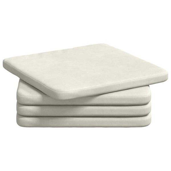 vidaXL Sitzkissen 4 pcs Creme 40 x 40 x 3 cm Samt