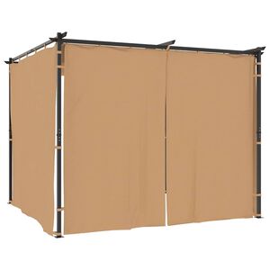 vidaXL Pavillon mit Vorhängen 3x3 m Taupe Stahl