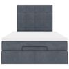 vidaXL Ottoman-Bett mit Matratzen & LEDs Dunkelgrau 120x190 cm Samt