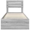 vidaXL Bettrahmen Graues Sonoma 90 x 190 cm Massives Kiefernholz