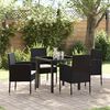 vidaXL Garten Essgruppe mit Kissen 5 pcs Schwarz Poly-Rattan