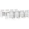 vidaXL Garten Essgruppe 9 pcs Hellgrau Polt Rattan