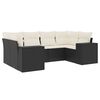 vidaXL 6-tlg. Garten-Sofagarnitur mit Kissen Schwarz Poly Rattan