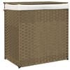 vidaXL W&auml;schekorb mit 2 F&auml;chern 53x35x57 cm Poly Rattan