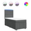 vidaXL Boxspringbett mit Matratze Dunkelgrau 100x200 cm Stoff