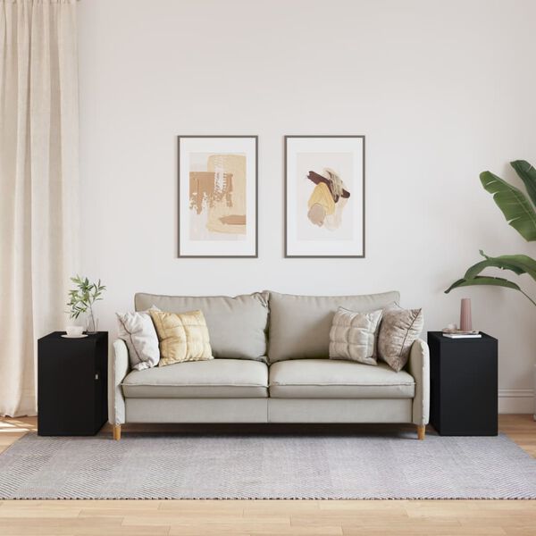 vidaXL Beistelltische 2 Stk. Schwarz 50x30x50 cm Holzwerkstoff