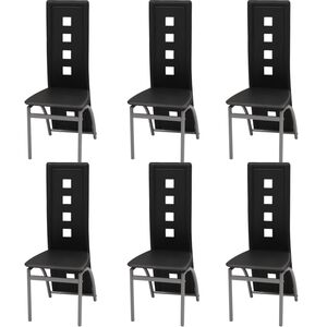 vidaXL Esszimmerst&uuml;hle 6 Stk. Kunstleder Schwarz