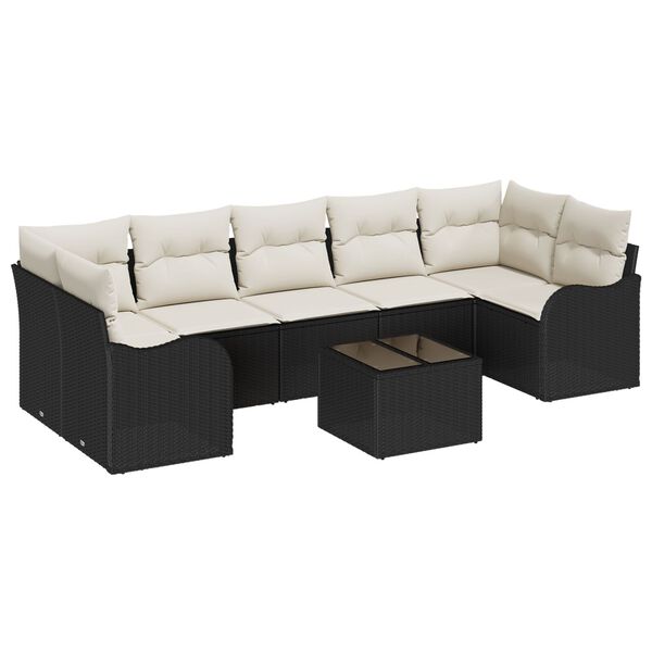 vidaXL Gartensofa-set Schwarz 55 x 55 x 37 cm Poly-Rattan