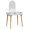 vidaXL Schminktisch-Set FAUSKE 2 stk. Wei&szlig; 76 x 50 x 143 cm