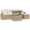 vidaXL Gartensofa-set 6 Stk. Beige Poly-Rattan