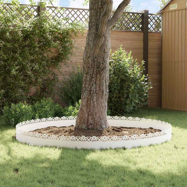 vidaXL Rasenkanten 10 pcs Wei&szlig; 103 x 0,05 x 22 cm Stahl