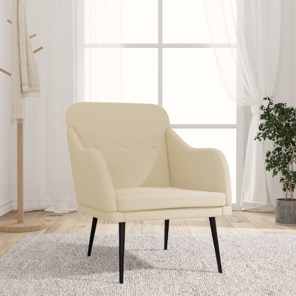 vidaXL Sessel Creme 63x76x80 cm Stoff