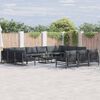 vidaXL Gartensofa-set mit Kissen 14 pcs Schwarz Stahl
