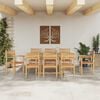 vidaXL Garten Essgruppe 9 pcs Braun Massivholz Teak