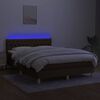 vidaXL Boxspringbett mit Matratze & LED Dunkelbraun 140x200 cm Stoff