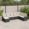 vidaXL Garten-Sofa-Set mit Kissen 8 pcs Schwarz und Wei&szlig; Poly Rattan